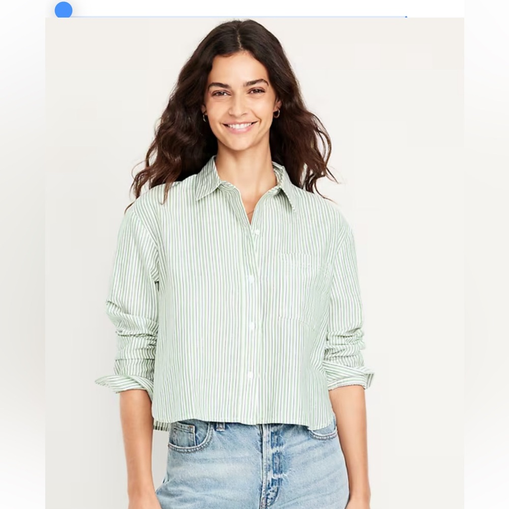 Old Navy Cropped Button-Down Oxford Shirt